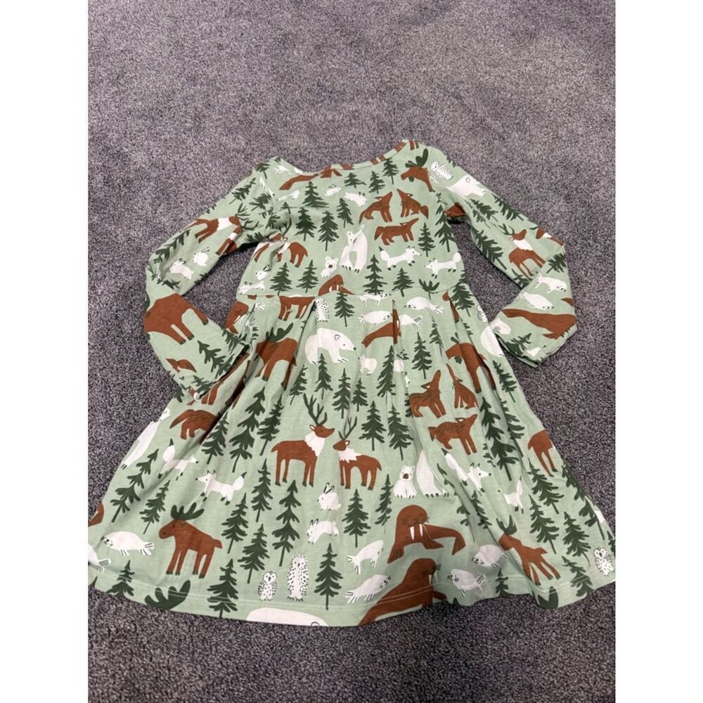 Winter Water Factory Green Woodland Forest Print Dress Sz 6 — image 2 of 4